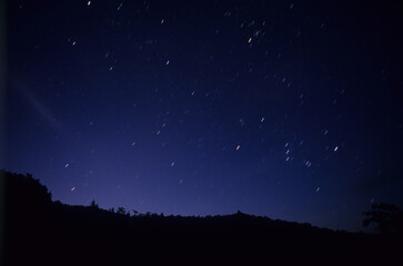 Orion in winter near the horizon, Iwate, Japan
