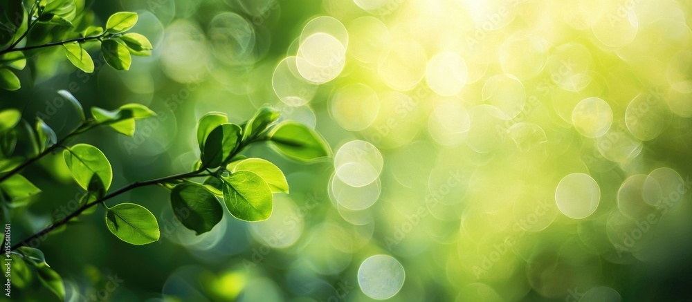 Poster blured green bokeh background from nature
