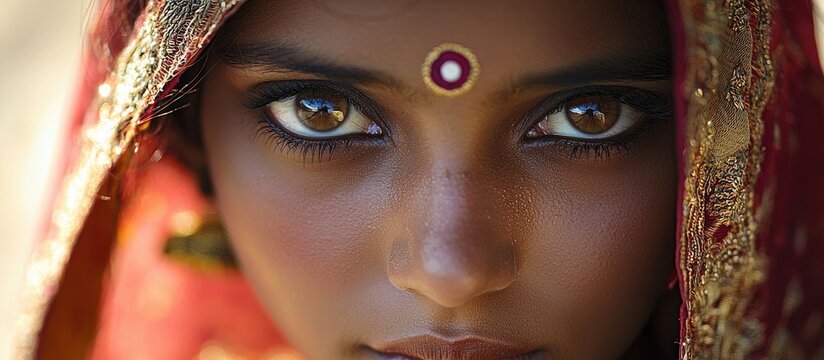 Indian Lady Closeup At Pandharpur Solapur District Maharashtra India Southeast Asia