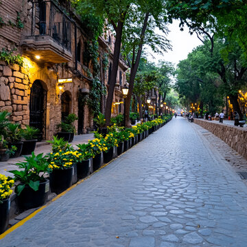 Serene Street View of Hauz Khas Village, New Delhi