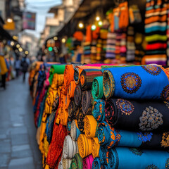 Vibrant Textiles in Chandni Chowk Markets