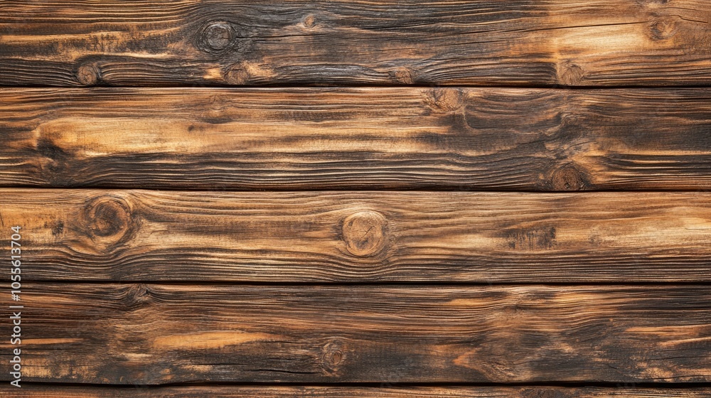 Poster aged brown rustic wooden texture background in a panoramic format