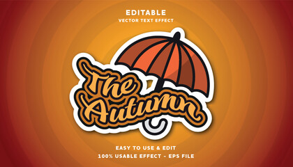 the autumn editable text effect with modern and simple style