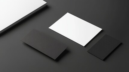 Fototapeta premium Blank ID card mockup positioned next to business cards, ideal for comprehensive branding presentations