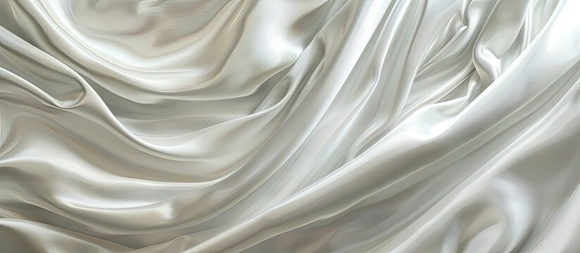 Elegant white silk fabric shines highlighted by pleated horizons perfect for lanterns or textures with a soft elegant drape for copy space image