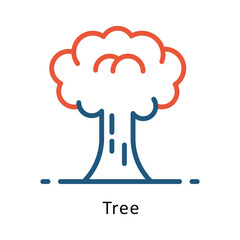Tree Vector outline Two colour Design icon. Winter Travelling Symbol on White backgroud EPS 10 file