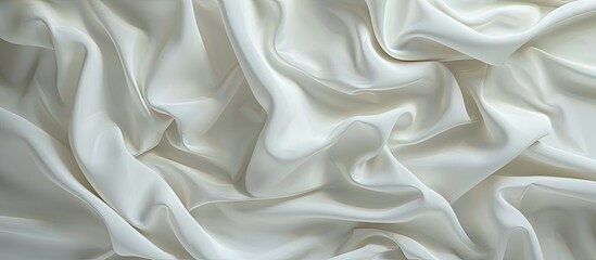 Fototapeta premium A background of white bedsheet fabric with space for adding images or text. Copy space image. Place for adding text and design