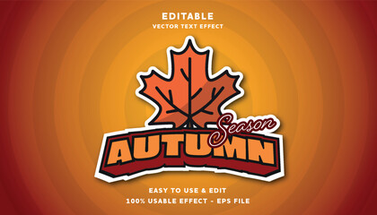 autumn season editable text effect with modern and simple style