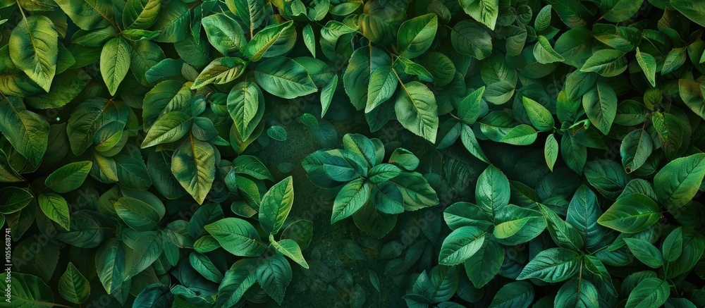 Canvas Prints captivating view of green leaves on a green backdrop in a garden with copy space image featuring lus