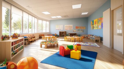 Vibrant Classroom Oasis: Engaged Kids Learning Together with Educational Toys