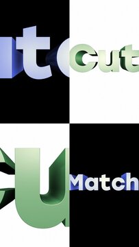 Vertical Match Cut 3D Text