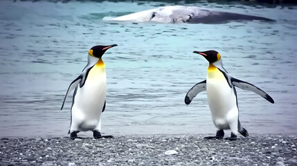 Fototapeta premium penguins on the rocks