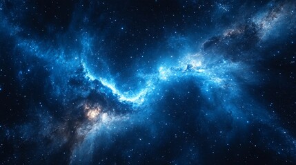 Fototapeta premium A blue sky with stars and a long blue line