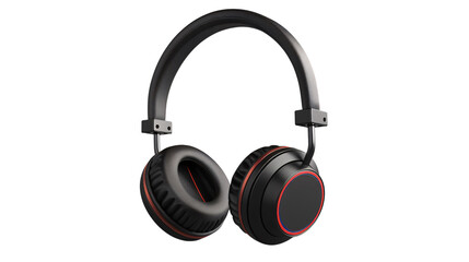 Stylish Black Headphones with Red Accents Design