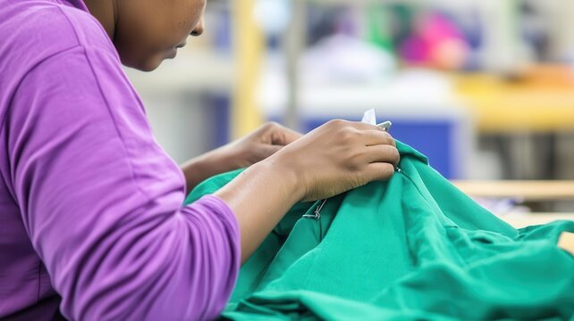 A worker in a sweatshop, sewing clothes in poor working conditions, symbolizing labor exploitation   labor exploitation, sweat