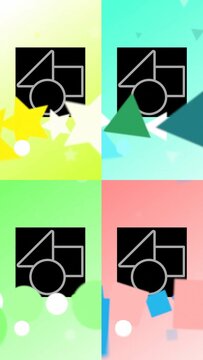 Vertical Reveal Transition with Shapes for Logo