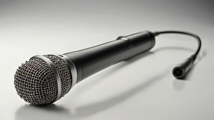 Dynamic Microphone, vintage microphone and  Wireless microphone Isolated on White background