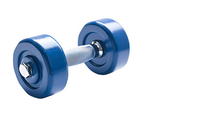 Blue Dumbbell on White Background for Fitness Training