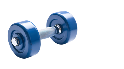 Blue Dumbbell on White Background for Fitness Training