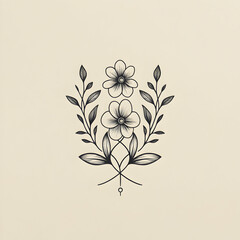 Elegant Logo Design Featuring Delicate Intertwined Floral Branches in a Modern Aesthetic