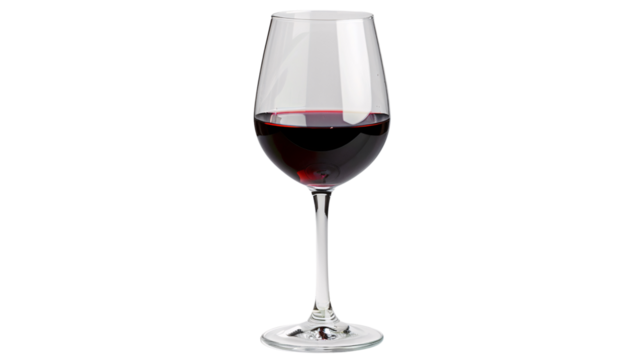 Elegant Red Wine Glass Isolated on White Background