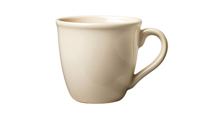 Simple Cream Colored Coffee Mug on White Background