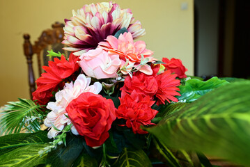 a bunch of flowers for Halloween