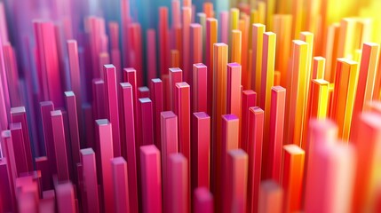 Obraz premium Colorful 3D Bars Representing Performance Metrics