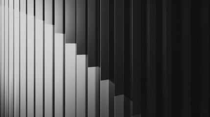 Modern Geometric Monochrome Striped Pattern with Dynamic Shadow Play