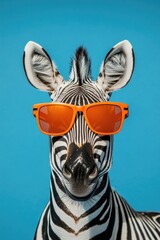 Zebra Wearing Sunglasses Close Up