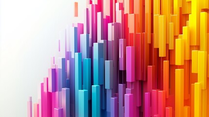 Abstract 3D Bars in Vibrant Colors and Gradients