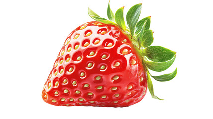 A beautiful strawberry isolated, transparent background.