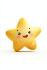 Cute cartoon star character. Decoration element for holiday greeting card poster design