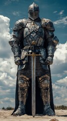 Obraz premium Medieval Knight in Full Armor
