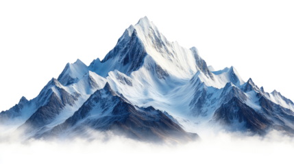 mountains in the snow on white background