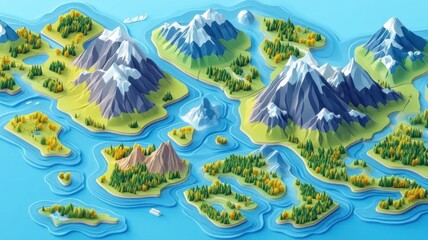 3D Isometric Tourism Map: Planning and Development of Scenic Routes