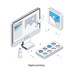 Digital Painting  Isometric stock illustration. EPS File stock illustration