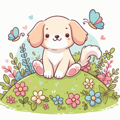 logo cute dog, vector, illustration