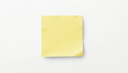Yellow sticky post it note isolated on white background