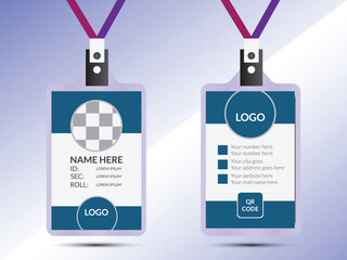 Corporate Id card design template, vector, clean id card design with realistic mockup.