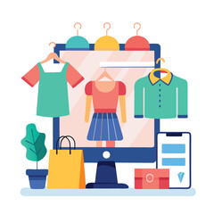 Ecommerce Online Shopping Concept Vector Illustration
