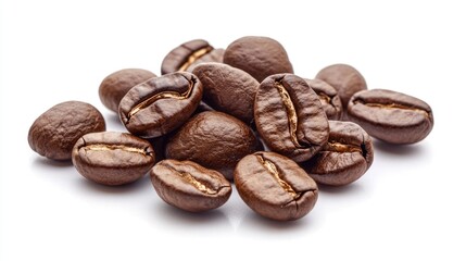 Naklejka premium Coffee Beans Isolated On White Background Clipping Path