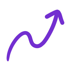 上下しながら上昇する矢印（紫）