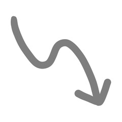 上下しながら下降する矢印（グレー）