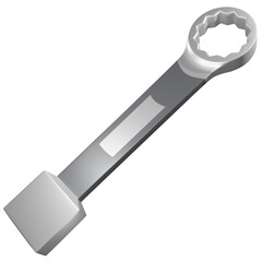 3D Combination Wrench Illustration – Realistic Tool Design for Mechanics and DIY Projects