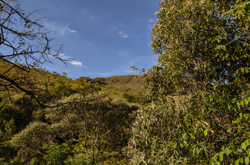 Sunset in the mountains of the state of Minas Gerais in Brazil
