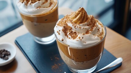 Trendy Dalgona coffee a sweet mocha inspired beverage showcases popular Korean culinary traditions