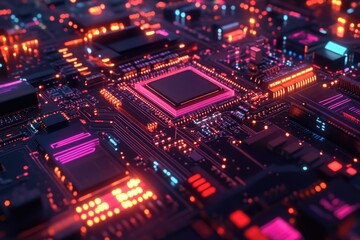 Obraz premium Computer motherboard close-up