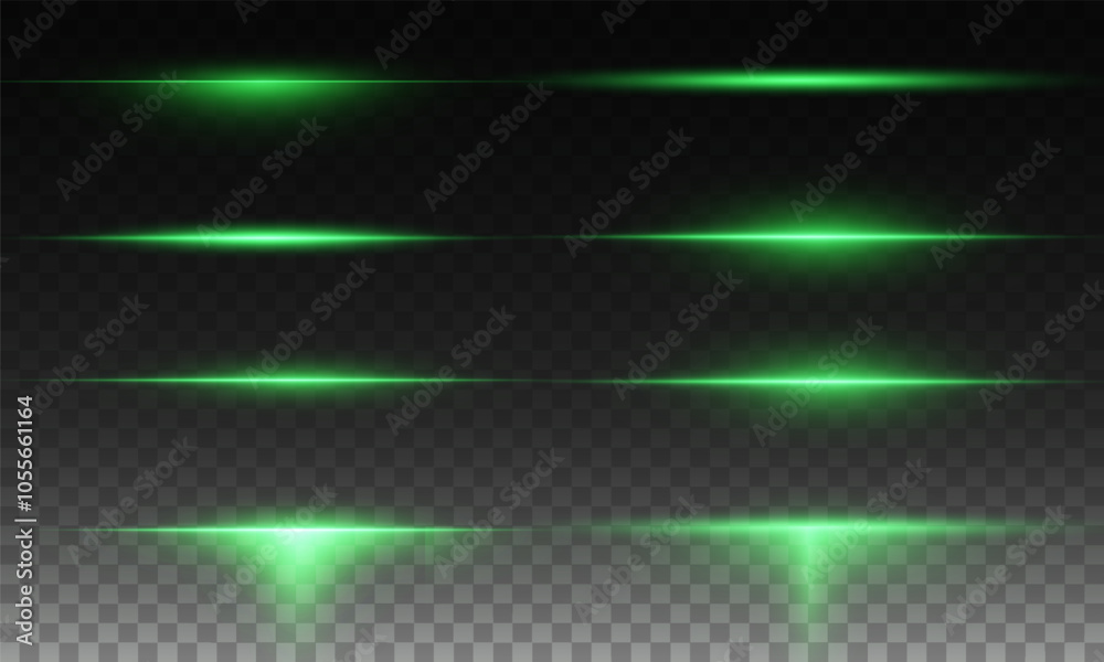 Canvas Prints neon green horizontal speed lines. laser lines of light. horizontal neon light. glowing stripes. las