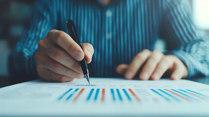 Person studying a cost comparison chart, emphasizing assessment of value across market options